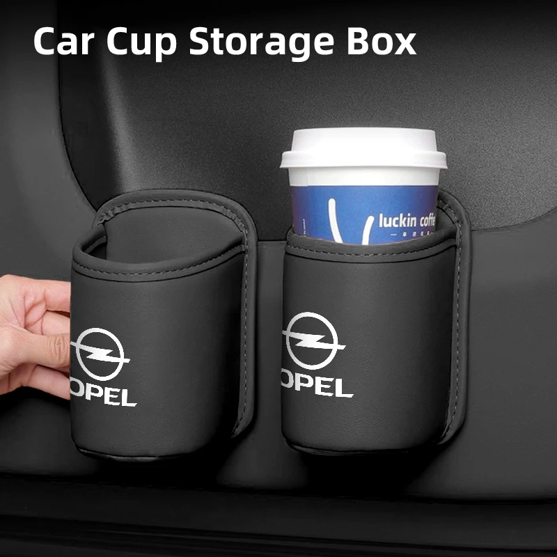 

Автомобильная спинка для сиденья, коробка для чашки с водой, кожаная кружка, сумка для хранения напитков, аксессуары для Opel Corsa Astra Insignia Vectra Zafira Meriva Mokk