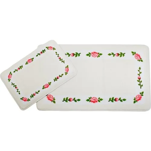 Inco Home Capri Toilet Seat Pad 2gang White Rose