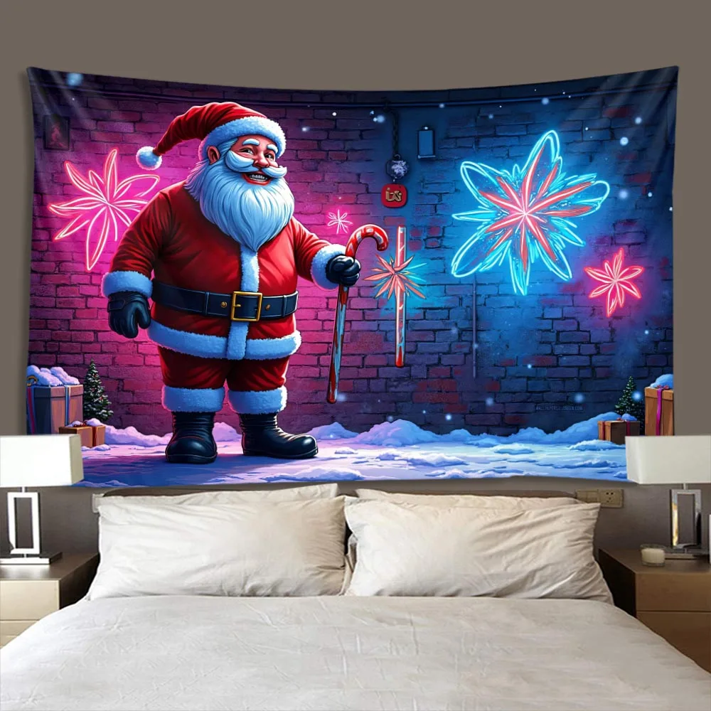 Santa Claus Festival Tapestry Christmas Spring Festival Celebration Atmosphere Home Decoration Wall Hanging Background Cloth 3