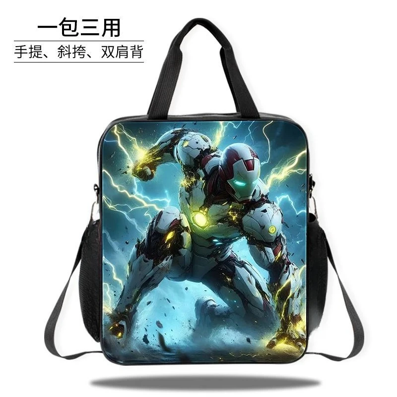 Marvel Iron Man hand-held tutoring bag for primary and secondary school students zipper crossbody bag children's school bag