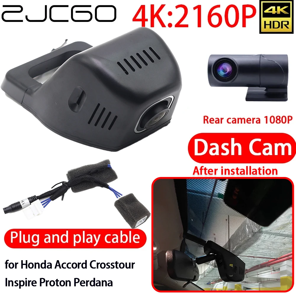 

ZJCGO 4K Car DVR Dash Cam Wifi Sony Lens Front Rear Camera 24h Monitor Recording for Buick Envision 2 Mk2 Chevrolet Malibu