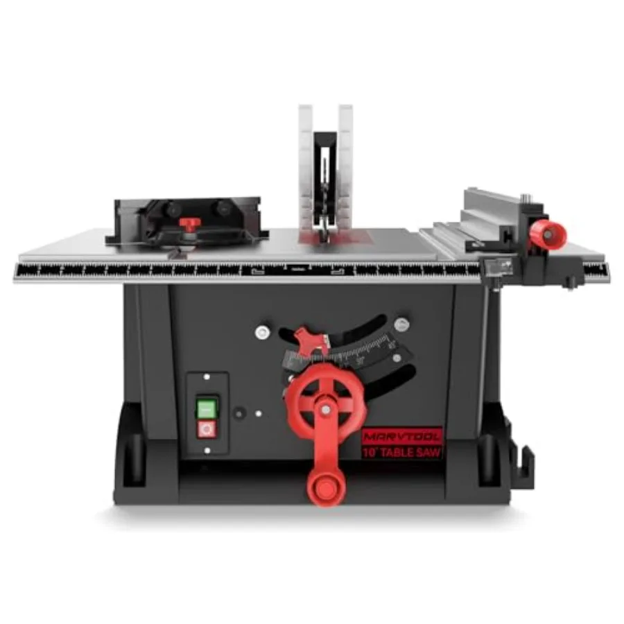

15Amp Portable Table Saw 10 inch 4600RPM Compact Tablesaw with 36T Blade 90°Cross Cut and 0-45°Cutting Multifunctional Benchtop