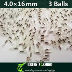 50pcs 4mm 3 balls Jig Fishing Lure Glass Rattles Insert Tube Rattles Shake Attract Fly Tie Tying Fishing rattle