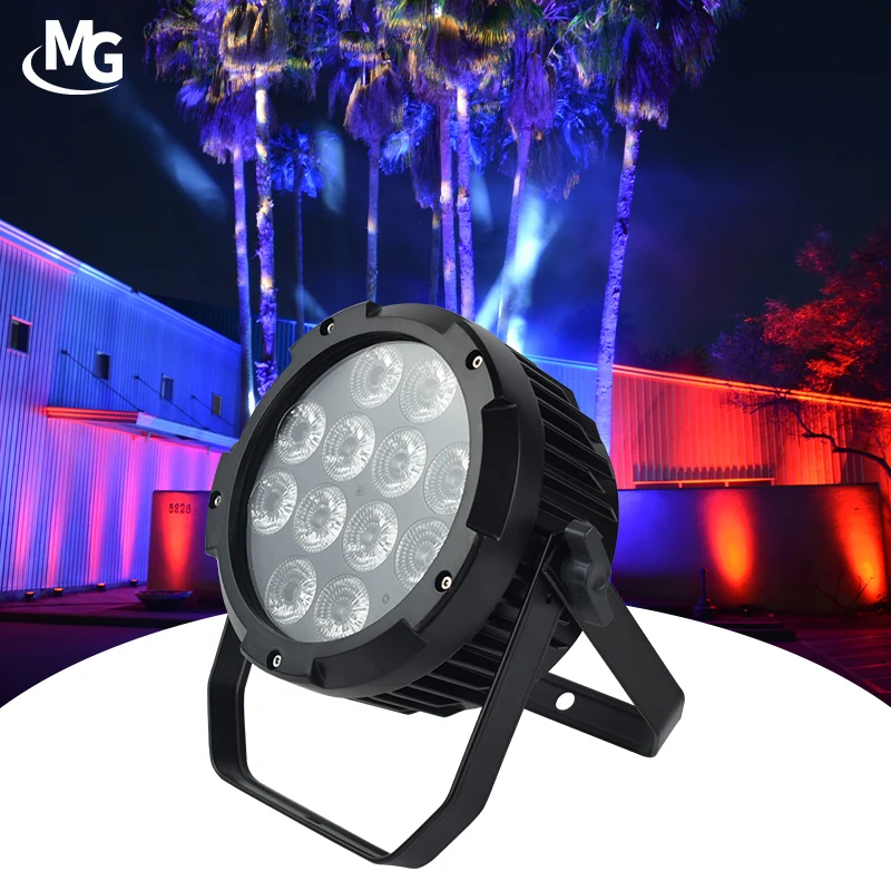 Waterproof Wireless DMX Outdoor 12*18W RGBWA UV 6in1 IP65 LED Par Light Battery Power Uplight 12x18W Battery LED Par Light