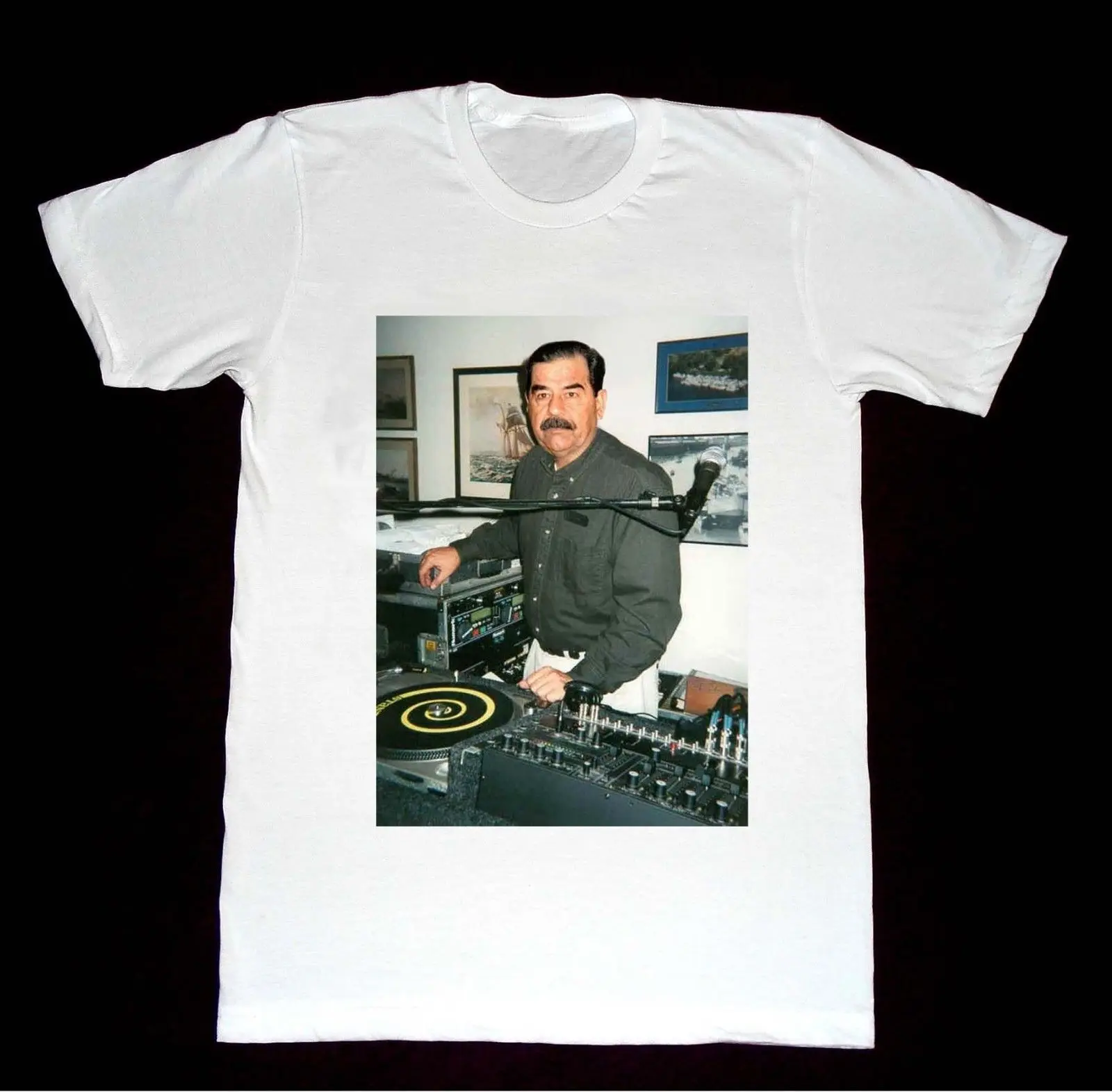 Dj Saddam Hussein T-shirt Craftsmanship 1200 Iraq House Edm Hip Hop New Brand Clothing Special Printed Men's Photo T-shirt