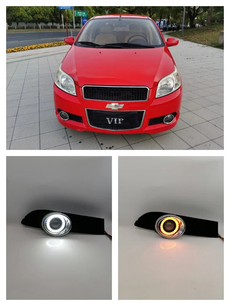 

LED Fog Lights Assembly For Chevy Chevrolet Aveo Sonic 2009 2010 2011 Front Bumper Fog lamp Angel Eye Daylight Accessories Kits