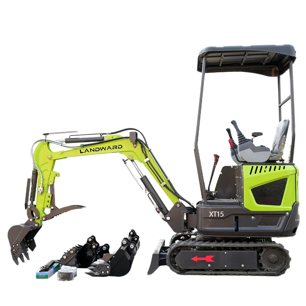 Miniescavadeira de esteira escavadora de uso doméstico de 1,5 toneladas com miniescavadeira de cabine opcional Escavadeira personalizada Euro 5 EPA Escavadeira de 1 tonelada