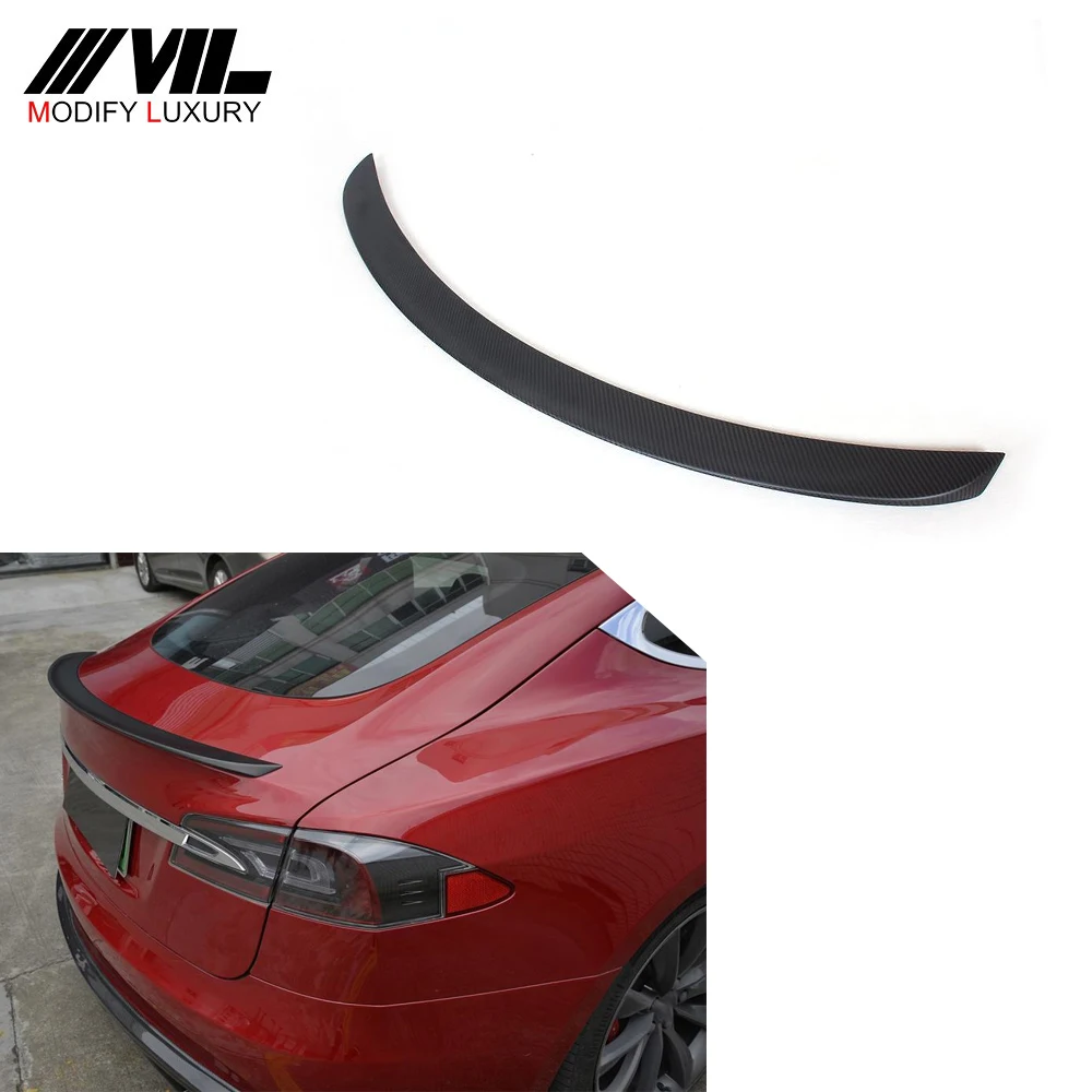 

Suitable for Adjust the OEM race carbon car trunk spoiler to Tesla model S 12-16