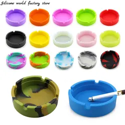 Silicone World Silicone Round Ashtray Durable Soft Eco-friendly Ashtray High Temperature Resistance Anti-fall Anti-slip Ash Tray