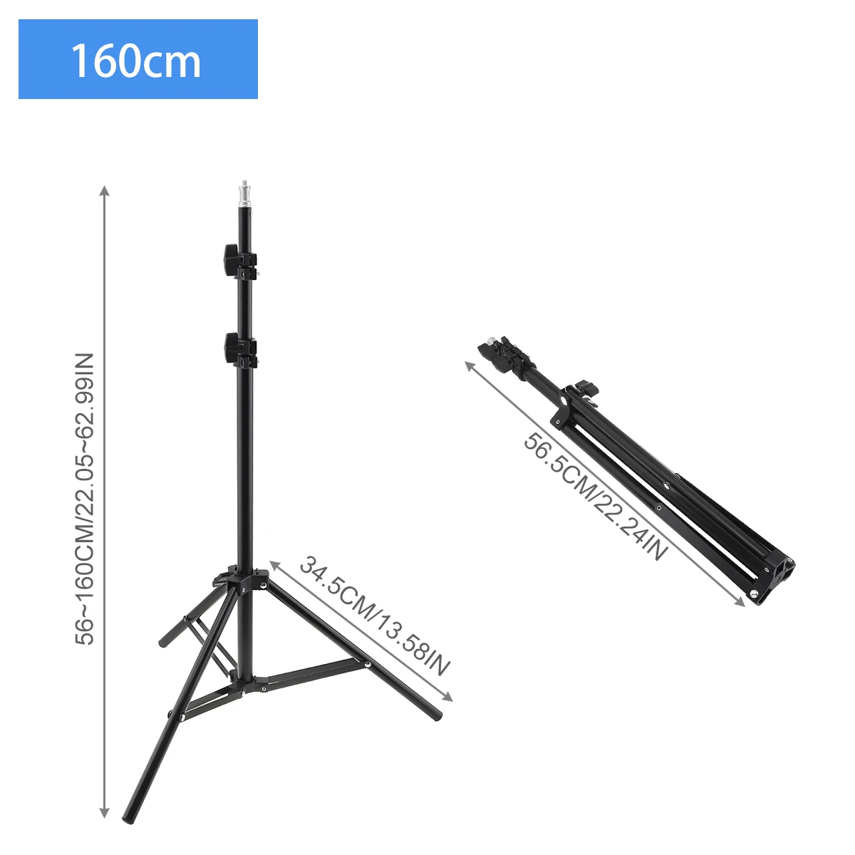 160cm 210cm Selfie Ring Fill Light Portable Tripod Photography Light Stand Fit for Live Photo Studio Video Lighting Studio Kits