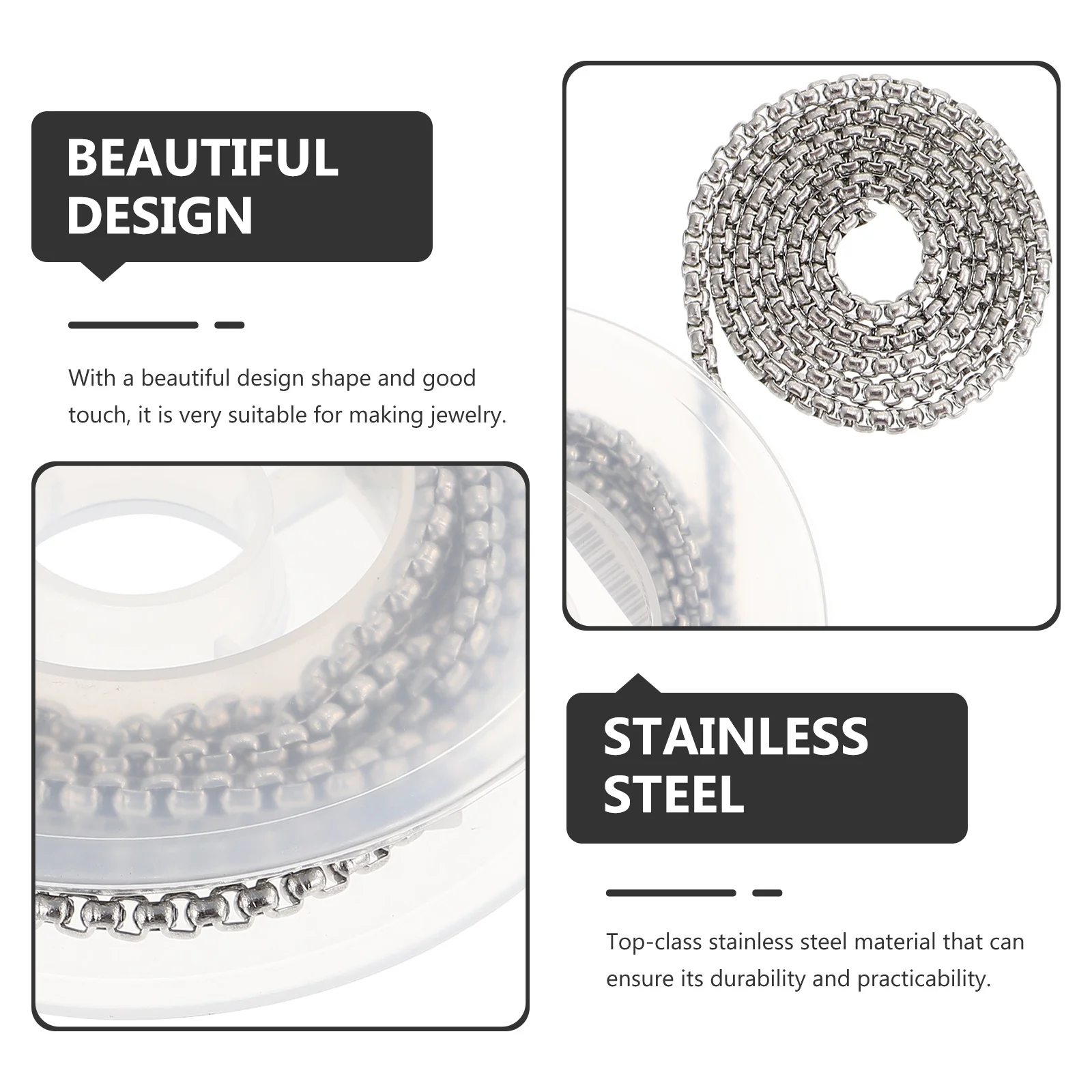 

1 Roll Stainless Steel Diy Necklace Bracelet Jewelry Making Handmade Accessories Craft Decoration Metal Chain