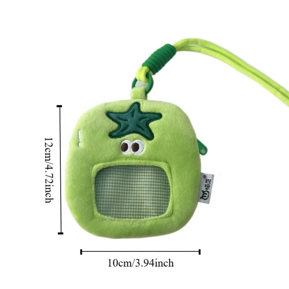 Expressão dos desenhos animados tomate moeda bolsa coreano ídolo titular do cartão saco de fone de ouvido transparente pescoço pendurado saco de pelúcia pequeno item saco