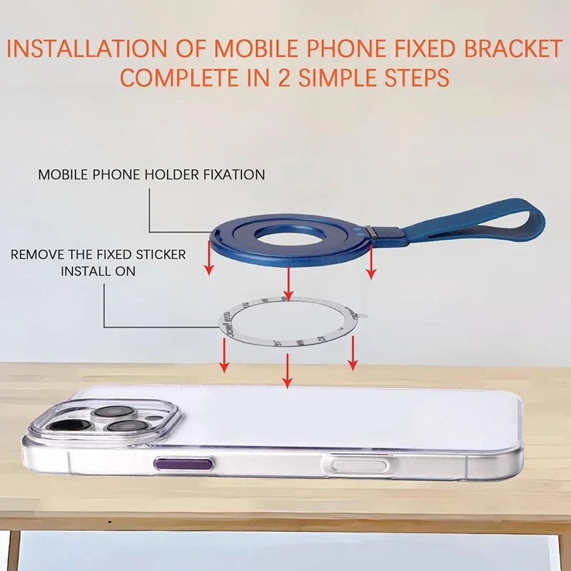 حامل هاتف السيارة المغناطيسي القوي المعدني من Magsafe 360 °   دوران البنصر حامل قبضة الهاتف الذكي آيفون 17 16 برو ماكس سامسونج #5