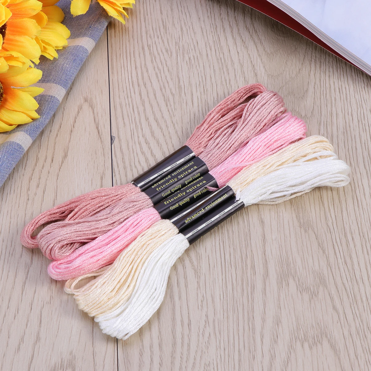 

100 Skeins Multi Color Cross Stitch Embroidery Threads 8M 6 s Durable Polyester Cotton R om Color Floss Kit
