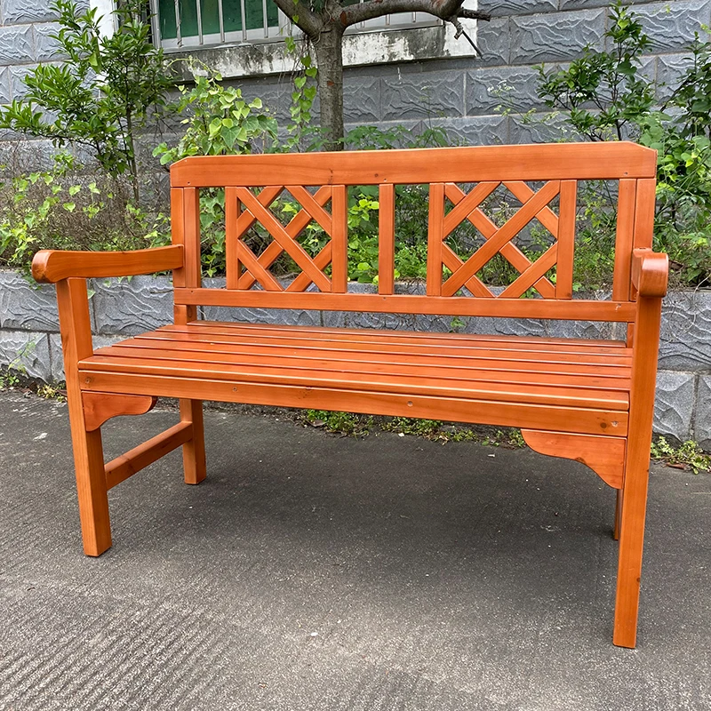 Wooden Garden Bench Outdoor Wood Furniture Chairs Waterproof Painting Backyard Sitting Bench