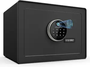 Luxury Home Safe with Fingerprint&Keypad Lock for Documents, Safe Box with Soft Velvet Lining, Removable Shelf, High Security fo