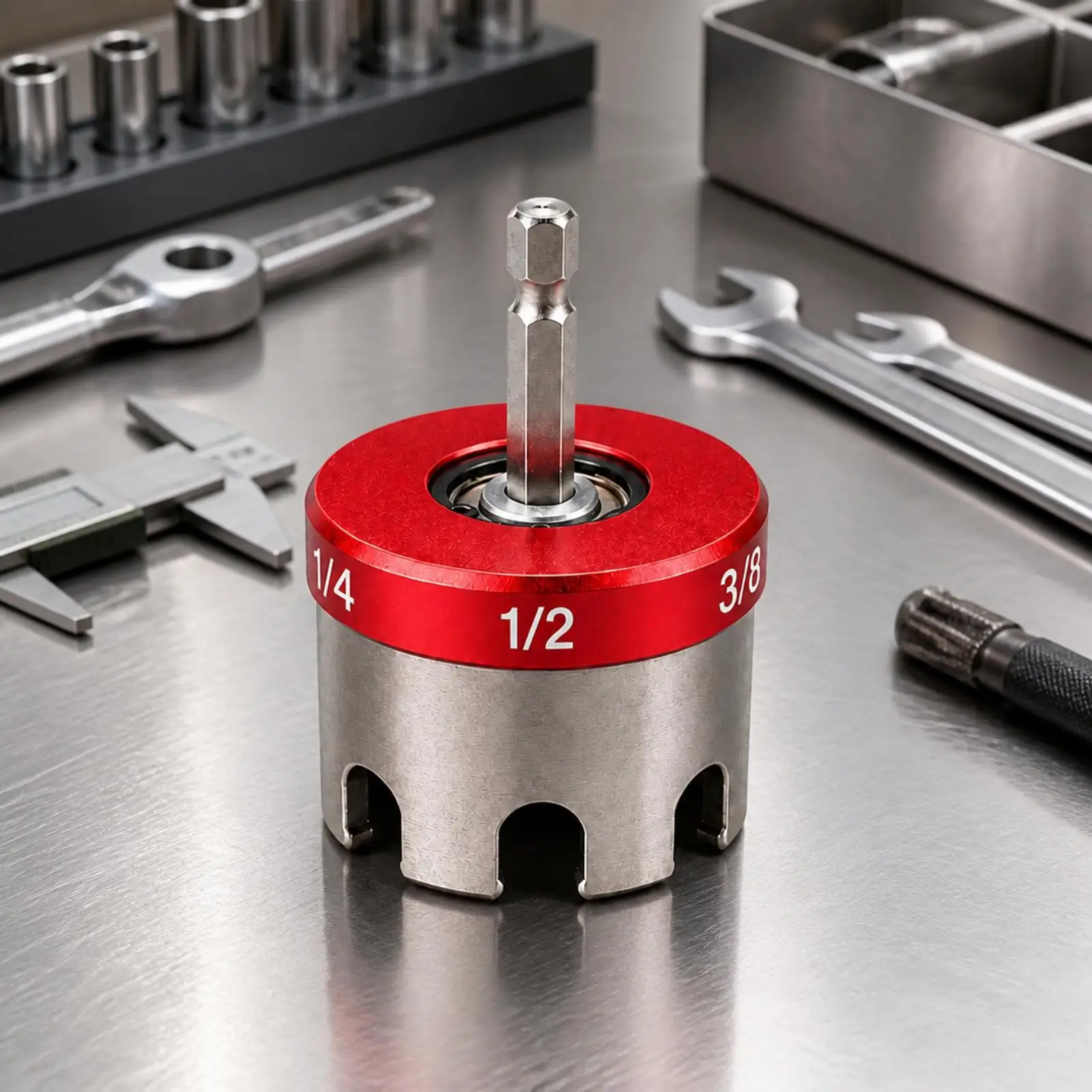Nut-Removal Socket Drill Attachment Long-Lasting Multi-Size Nut Socket with Hex Shank Hex Shank Nuts Driver Compact Portable