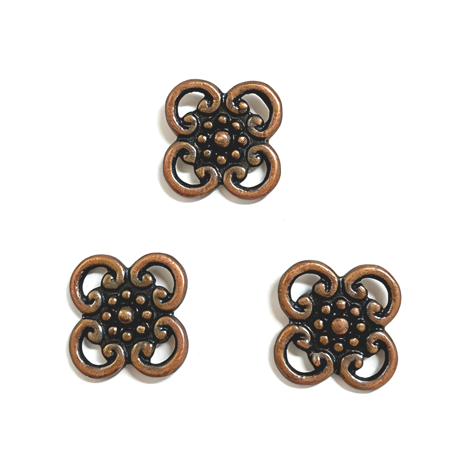 

20PCS 13mm antiqued copper tone 2sided crafted connector charms h1942
