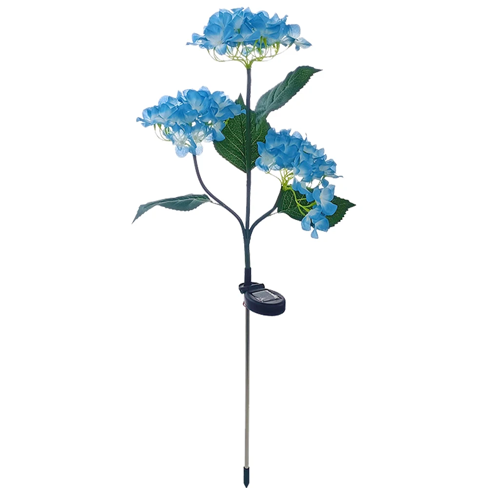 

3 Heads Hydrangea Ground Light LED Solar Decorative Pathway Landscape Lights Adjustable Iron Wire Bendable for Courtyard