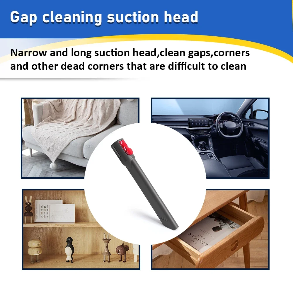 Crevice Cleaning Tool For Dyson V7 V8 V10 V11 V15 Cordless Vacuum Cleaner LED Lighting Flat Suction Clean LED Light Pipe Nozzle image 3