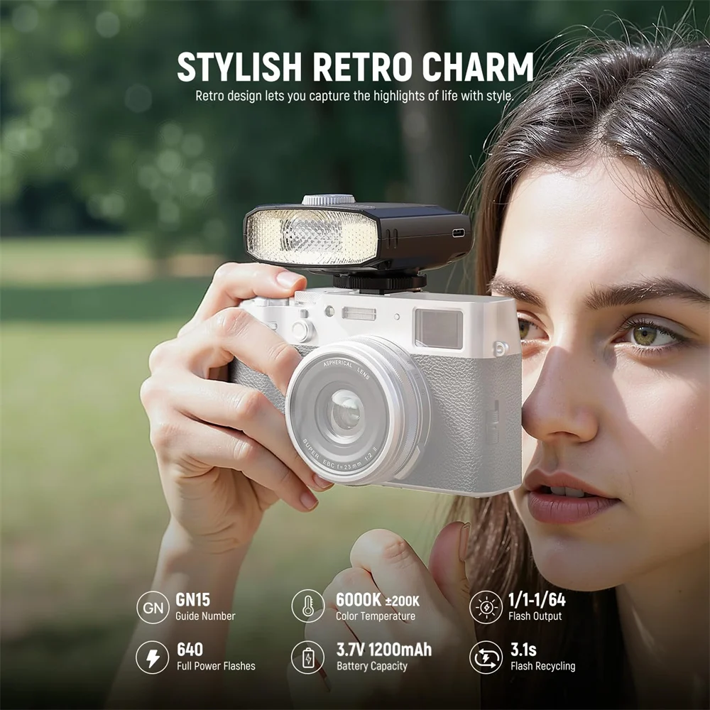 جديد الاتصال فلاش الكاميرا لكانون نيكون سوني فوجي فيلم كاميرات 20 واط GN15 كامل الطاقة ومضات دليل S1/S2 وضع Speedlite