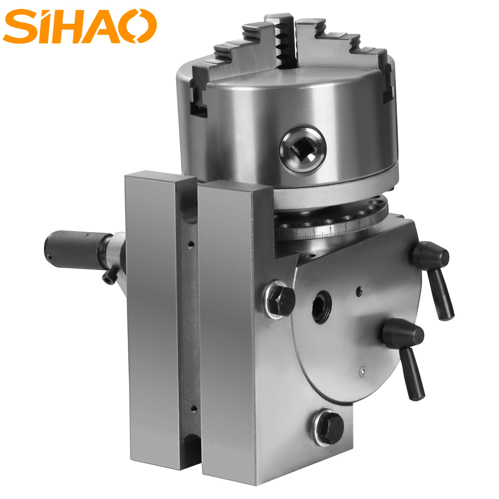 

Sihao Dividing Head Precision Universal BS-4in/5in/6in 3-Jaw Indexing Head Tailstock & Chuck for Drilling Milling Grinding
