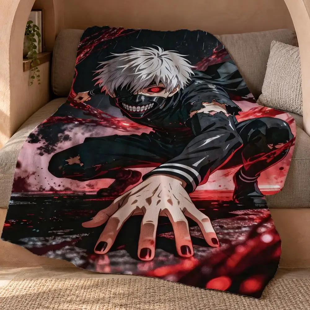 Tokyo Ghoul Throw Double Sided Flannel Throw Blanket Soft Travel Camping Sofa Bed Home