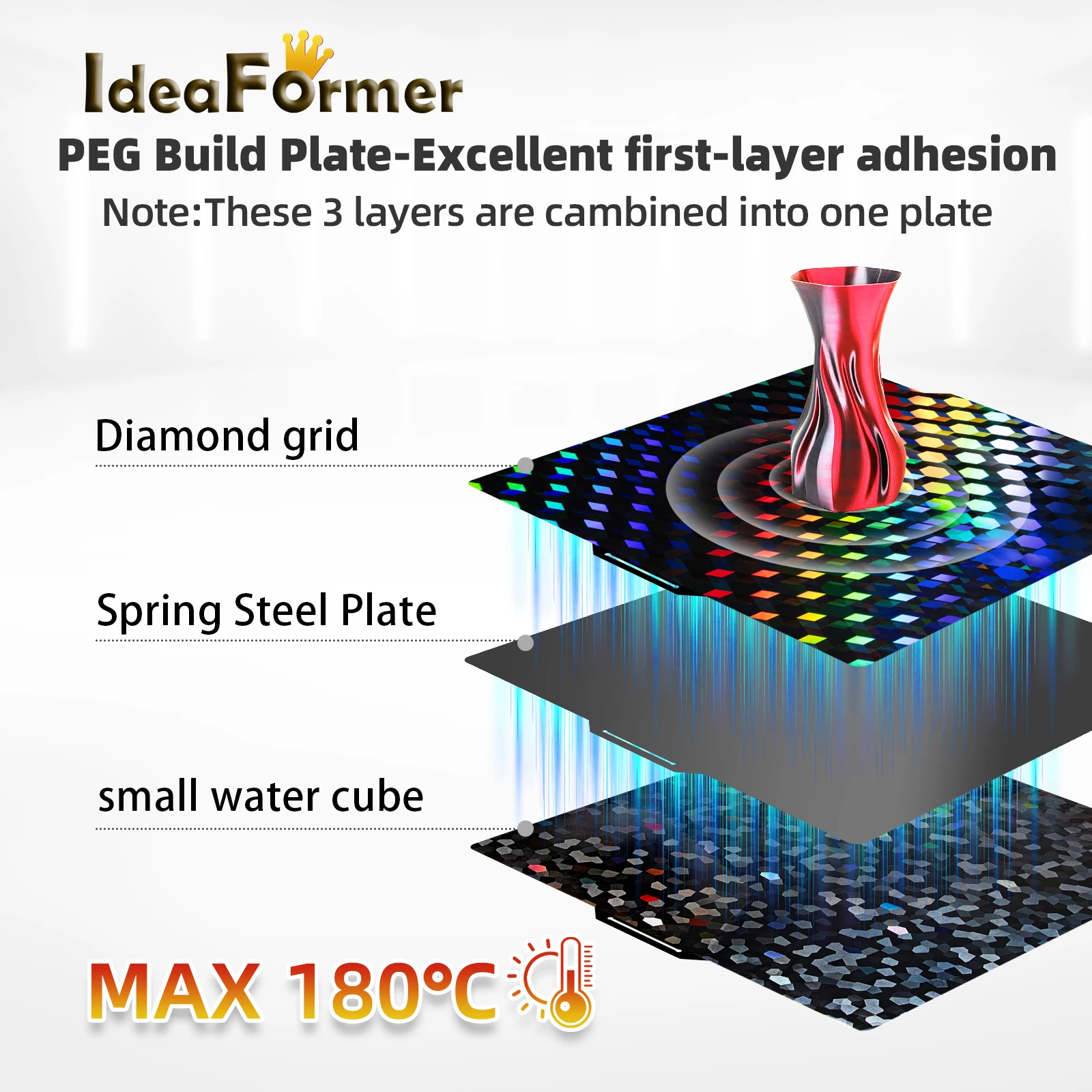 

Пружинный стальной лист для колышек для Bambulab для A1/X1/A1, строительная пластина 258x258 мм, пластина для 3D-принтера, нагревательная платформа