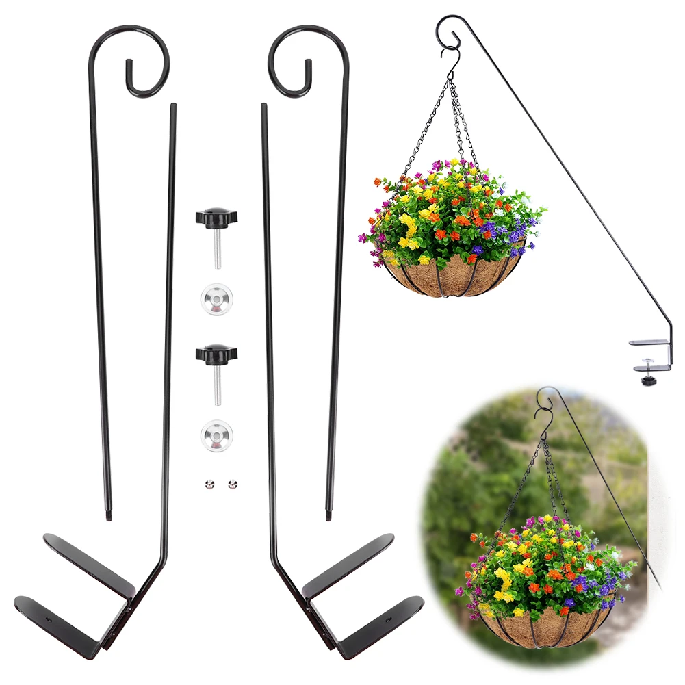 

2 Pcs Deck Hook for Railing 360 Degree Rotary Deck Mounted Hook Adjustable Clamp for Outdoor Bird Feeders Planters Wind Chimes