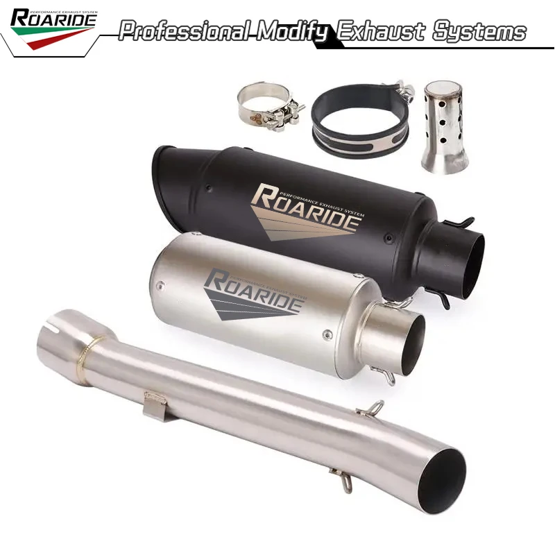 For Yamaha FZ1N 2001-2005 Exhaust Pipe 51mm Muffler Stainless Steel Mid Tube Motorcycle Slip On System With DB Killer
