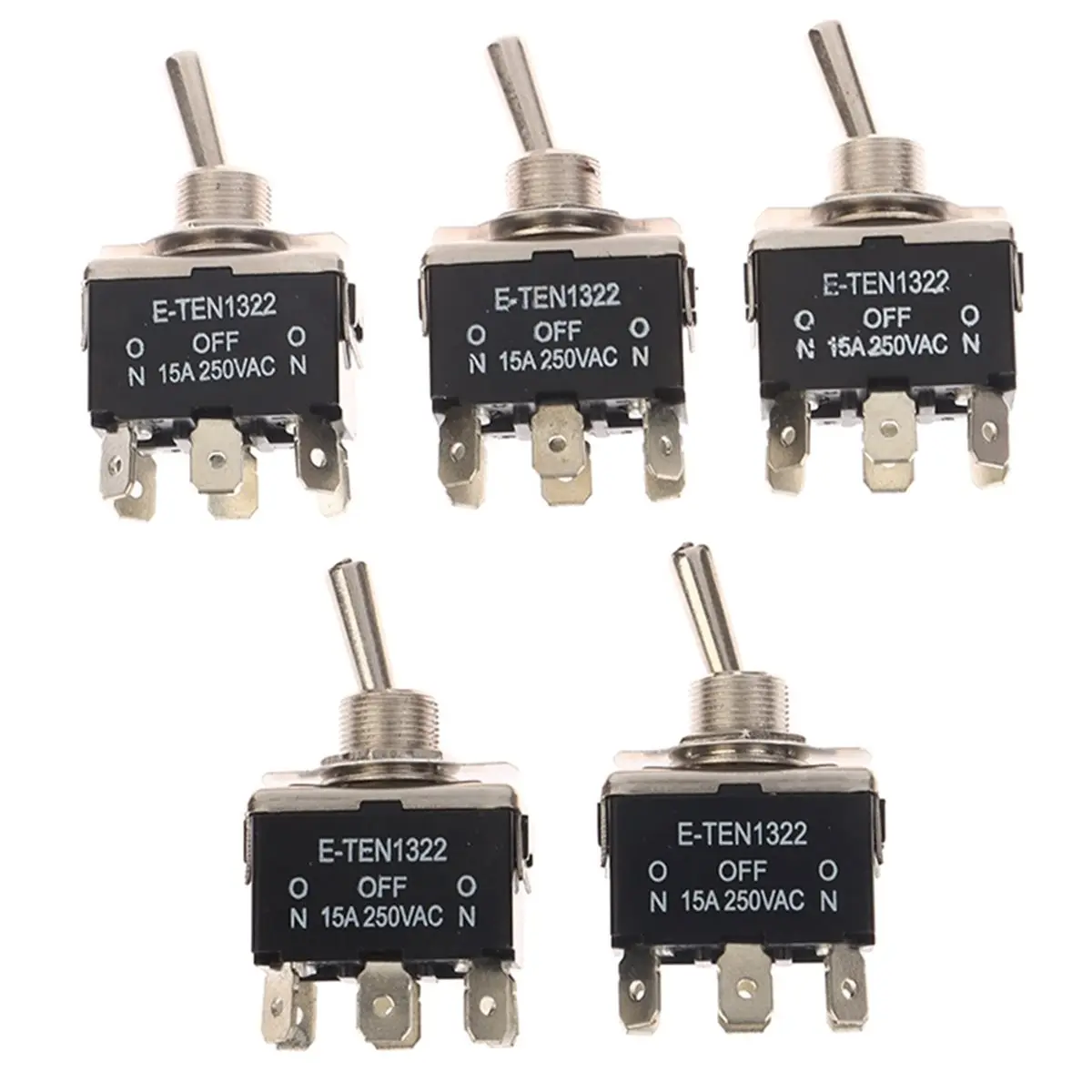 ABGN 5Pcs Heavy Duty Car Boat Rocker Toggle Switch 15A 250V 6 Pin 3 Position SPST on/OFF Rocker Switches Spst Rocker Switch