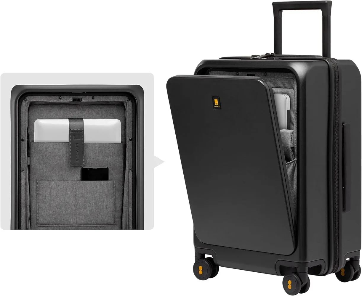 Imagem -03 - Runner Pro Carry-on Bagagem Leve pc Hardside Mala Porta de Carregamento Usb Spinner Trolley 20 Level8-road