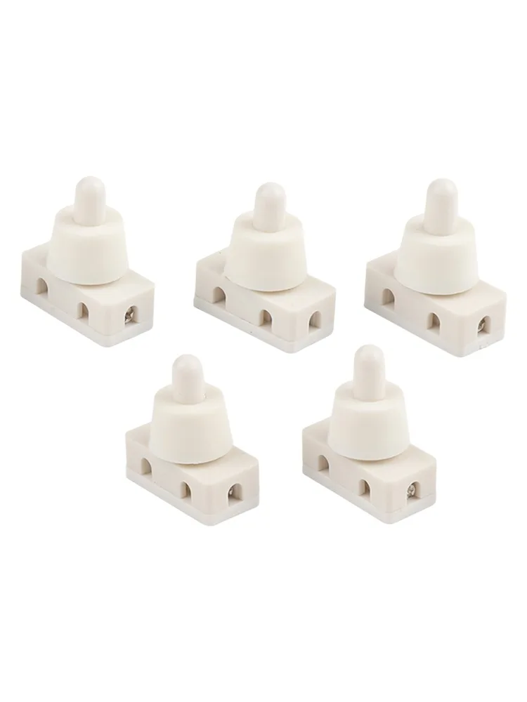 ABS Material Lamp Switch For DIY Projects 2A Rated Current Screw Terminal Connection White Color 10mm Packing Diameter