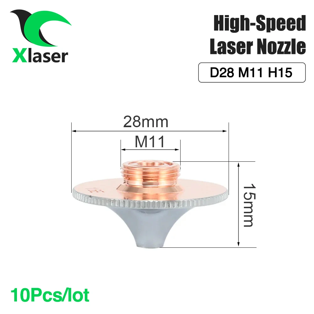 10Pcs/lot High Speed Laser Nozzle D28 M11 H15 Double Chromed Layer Nozzle Used For ProCutter 1.0 Raytools WSX Laser Head Machine