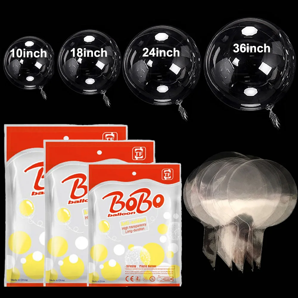 10 шт. прозрачных шаров Bobo 10/12/16/18/20/24/36 дюймов, надувные прозрачные шары-пузыри для свадеб, дней рождения и декораций