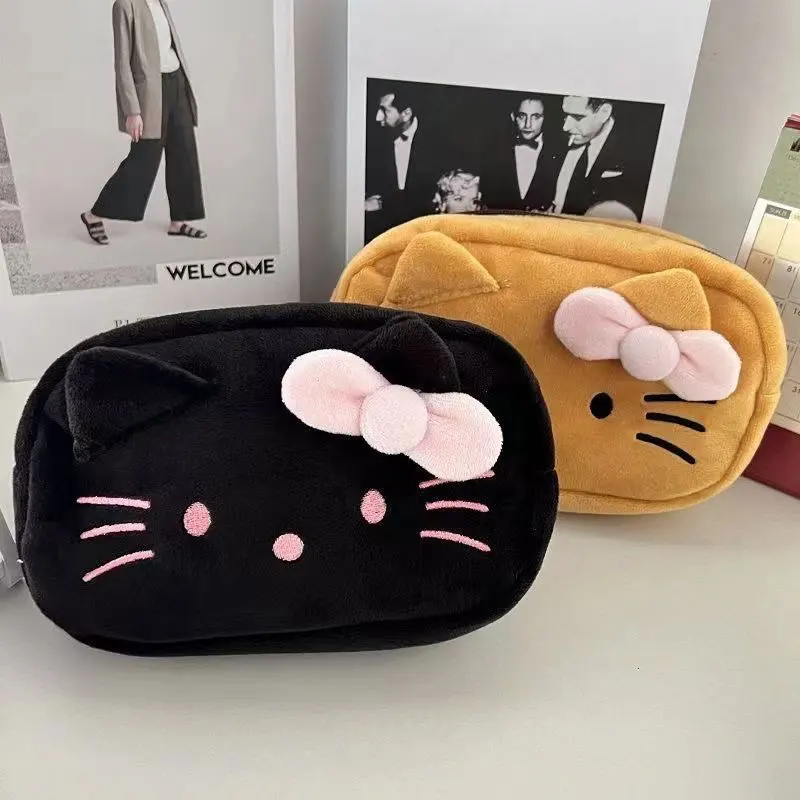 Sanrio Hello Kitty Cinnamoroll Plush Bag Anime Cartoon Pochacco Pencil Case Kawaii Makeup Bag For Girls Cute Storage Bag Gift