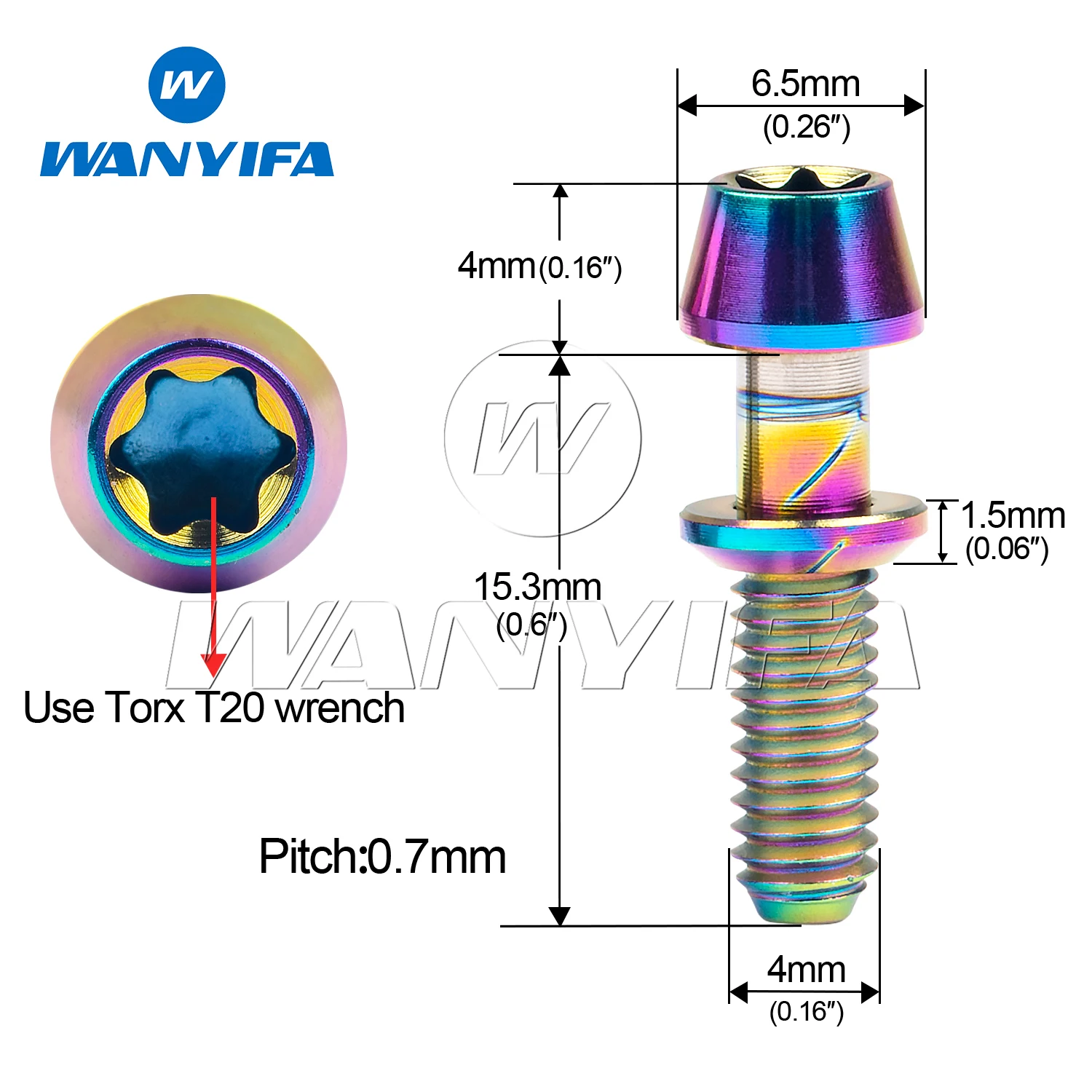 Titanium Ti Bolt M4x15.3mm Allen Hex Taper Met Ringen Titanium Schroeven Voor Ritchey C260 Fiets Stuurpen