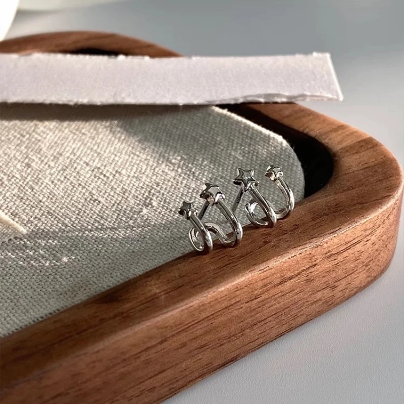 

Серьги-гвоздики из стерлингового серебра 925 пробы в форме звезды, модные уникальные новые стильные простые U-образные дизайнерские серьги для женщин