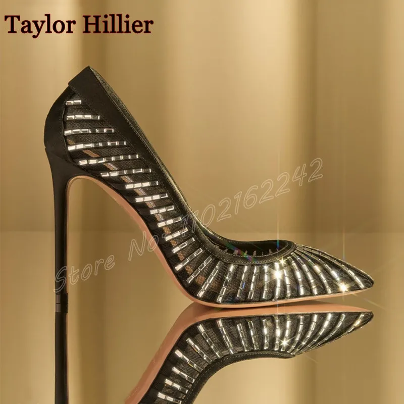 

Женские атласные туфли-лодочки с кристаллами и острым носком на шпильке, летние дышащие туфли-лодочки без шнуровки на высоком каблуке для свадебной вечеринки 39,