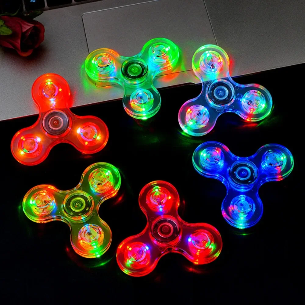 Crystal LED Luminous Fidget Spinner Kids Birthday Party Wedding Guest Gift Souvenir Kindergarten School Carnival Reward