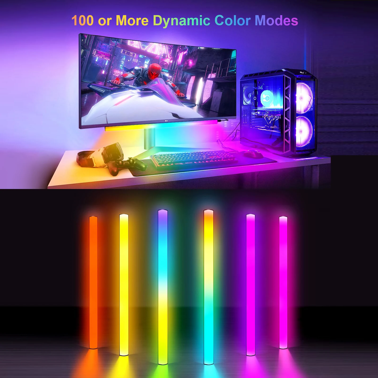 Inteligentny RGB LED pod Monitor z lampką Bluetooth pilot aplikacji sterować lampami komputerowymi synchronizacja muzyczna z ekranem lampka na