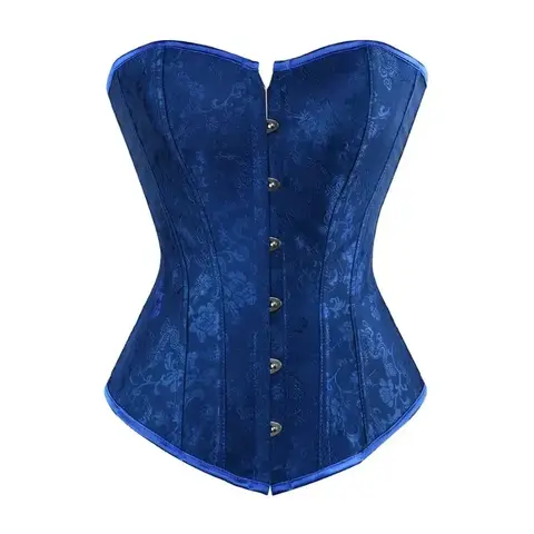 Vintage Floral Satin Corset Top For Women Plus Size Exotic Sexy Lingerie Overbust Lace Up Body Shaper Bustier Corselet Mujer