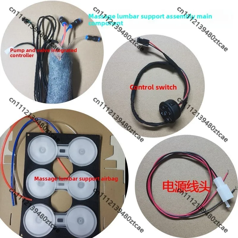 6 Massage Points Pneumatic Car Lumbar Support Universal Auto Seat Waist Cushion One Button Massage Comfort Travel Back