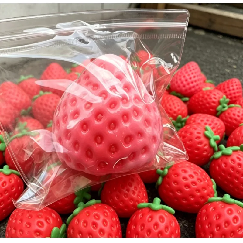 Juguete Blandito de Fresa Grande para Apretar, Juguete Sensorial de Fruta para Apretar, Juegos de Entretenimiento para Fiestas, Regalo de Halloween y Navidad