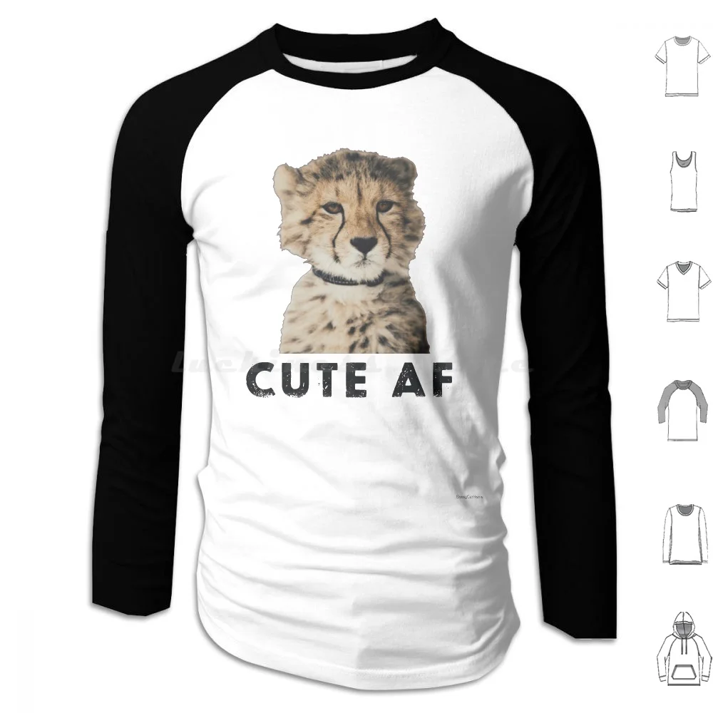 Glamorous Cheetah Cub Photo Hoodies Long Sleeve Cheetah Cub Tiger Lion Cat Animal Animals Peekaboo Wild Wildlife