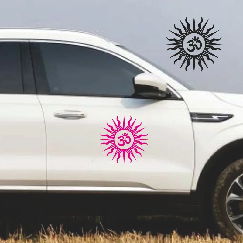 

Solar rays design Rainbow Effect Reflective OM Symbol-Cutting Sticker for Car House Wall Mirror #n326