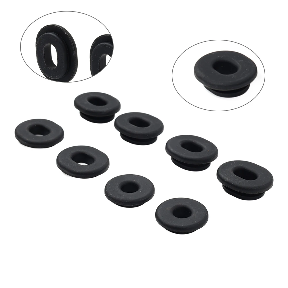 8Pcs Motor Side Cover Grommets Set Rubber Black For Honda Goldwing GL 1500 Gold Wing GL1500 1988-2000