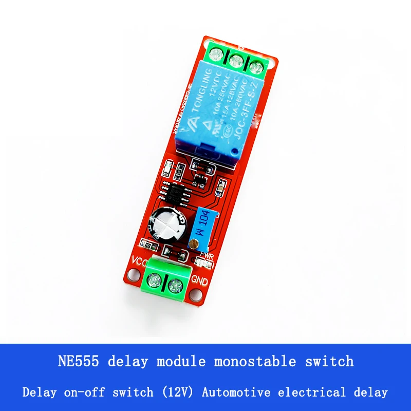 NE555 delay module monostable switch relay delay on-off switch (12V) automotive electrical delay