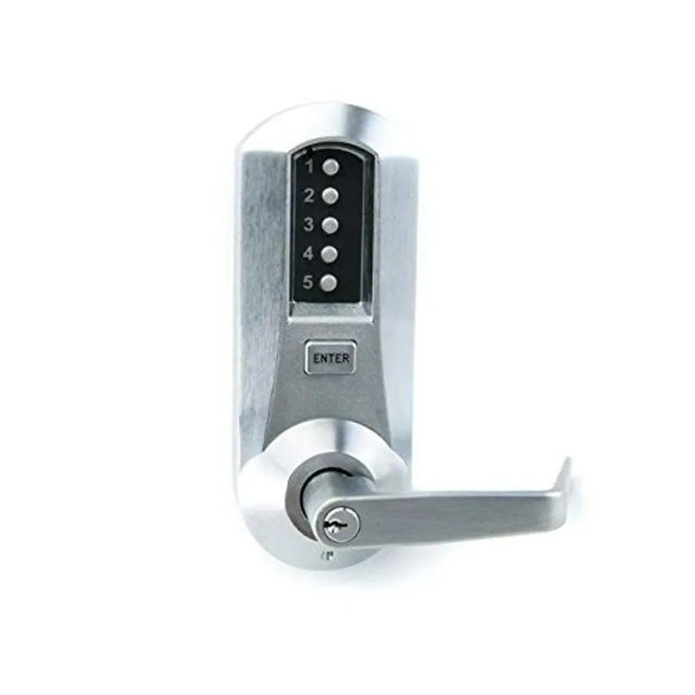 

5021XSWL26D Kaba 5000 Series Cylindrical Mechanical Pushbutton Lock, 13mm Throw Latch, Floating Face Plate, 70mm Backset, Kaba