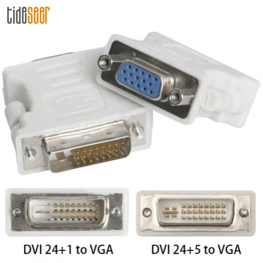 100pcs 1080P DVI 24+5 24+1 Male To VGA Female Converter Adapter for Projector HD Monitor